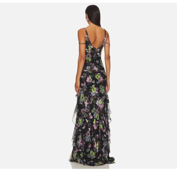 Cinq a Sept Midnight Floral Bloom Isla Gown - Picture 5 of 13
